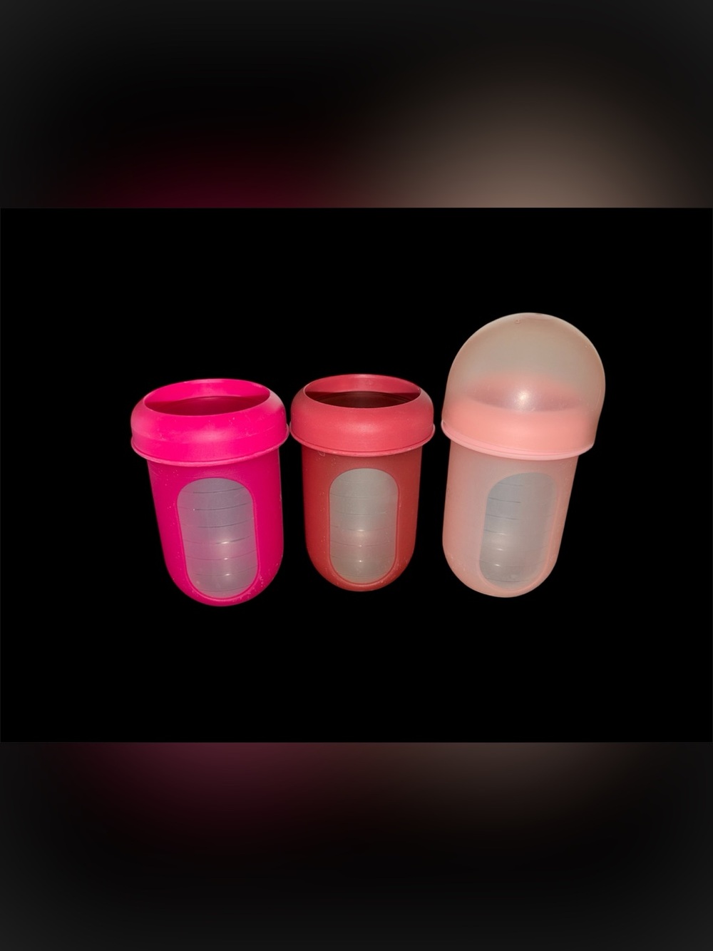 Silicone Travel Drinkware Cup Set - Pink, Rose, Pale Pink